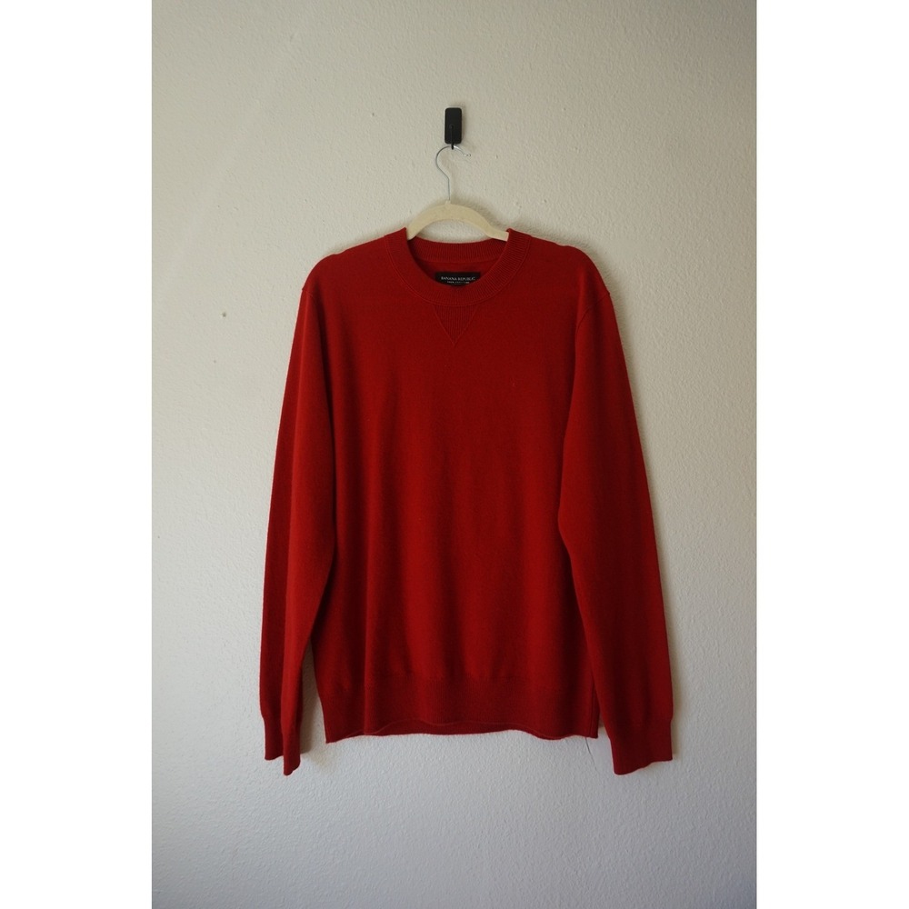 Banana Republic Sweater 100% Cashmere Crew-Neck Sweater Intense Rust Mens Large